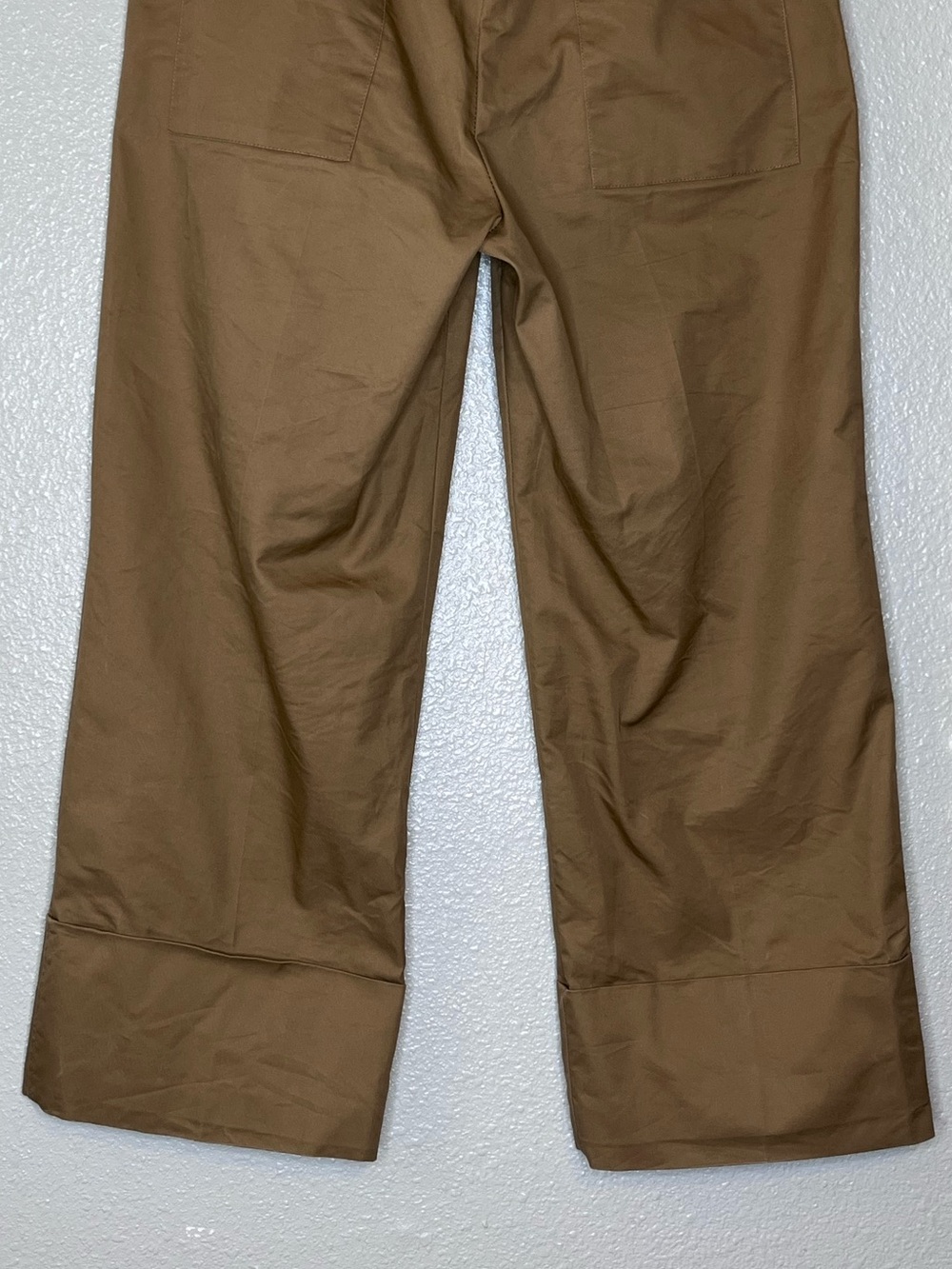 Zara High-Waisted Taupe Brown Wide-Leg Trousers Sz M - Picture 6 of 14